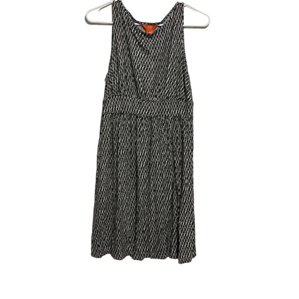 Joe Fresh For JC Penney Women's Black Sleeveless White Ogee Dress Size S/P - Picture 1 of 3
